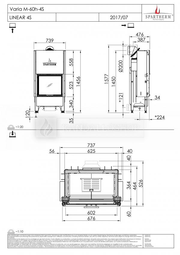 Spartherm Varia M60 acél kandallóbetét liftes tolóajtóval kandalloshop