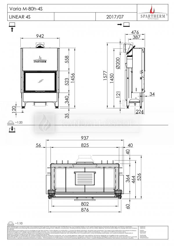 Spartherm Varia M80 acél kandallóbetét liftes tolóajtóval kandalloshop