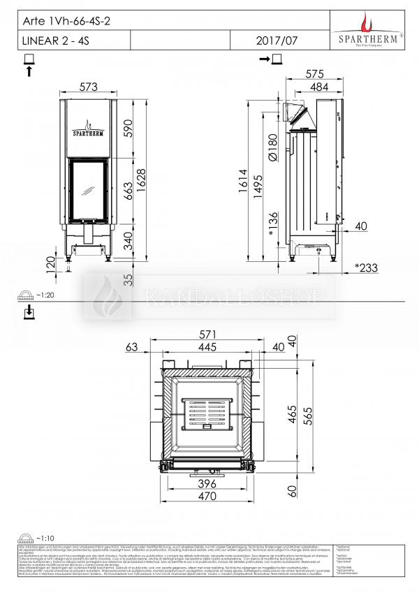 Spartherm Arte 1Vh 66 acél kandallóbetét liftes tolóajtóval kandalloshop