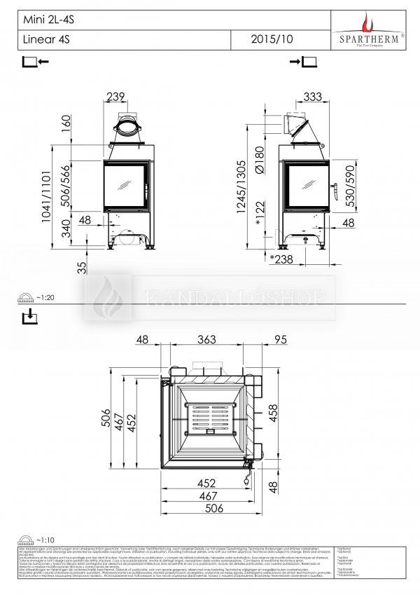 Spartherm Mini 2 L/R sarki kandallóbetét kandalloshop