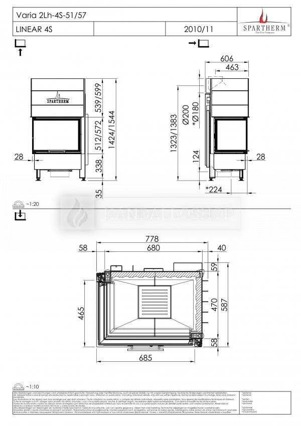 Spartherm Varia 2 L/R 51h  sarki acél kandallóbetét liftes tolóajtóval kandalloshop