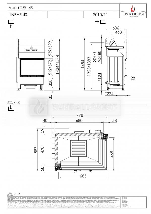 Spartherm Varia 2 L/R 57h  sarki acél kandallóbetét liftes tolóajtóval kandalloshop