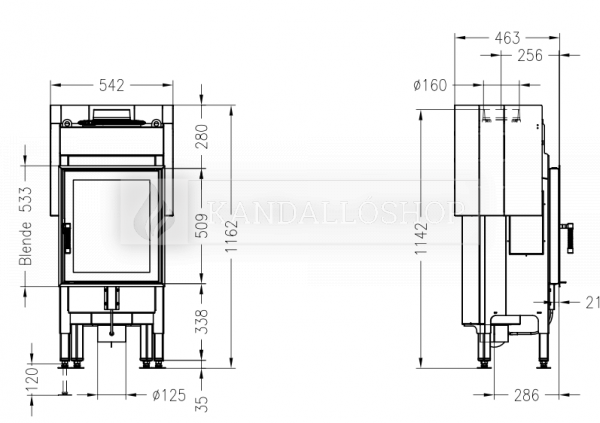 Spartherm Global 1V 45 acél kandallóbetét kandalloshop
