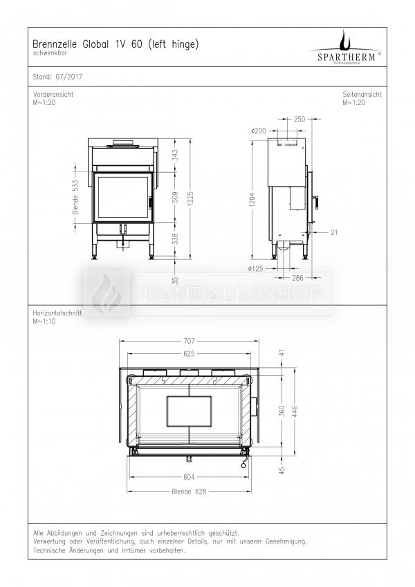 Spartherm Global 1V 60 acél kandallóbetét kandalloshop