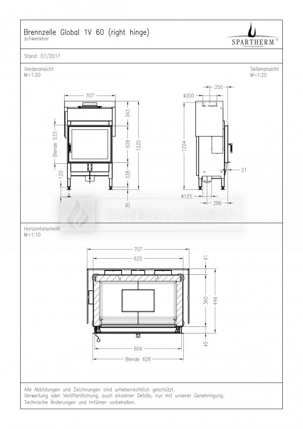 Spartherm Global 1V 60 acél kandallóbetét kandalloshop