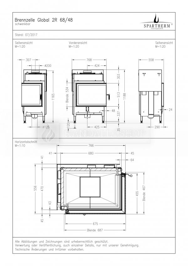 Spartherm Global 2 L/R 48/68 sarki kandallóbetét kandalloshop