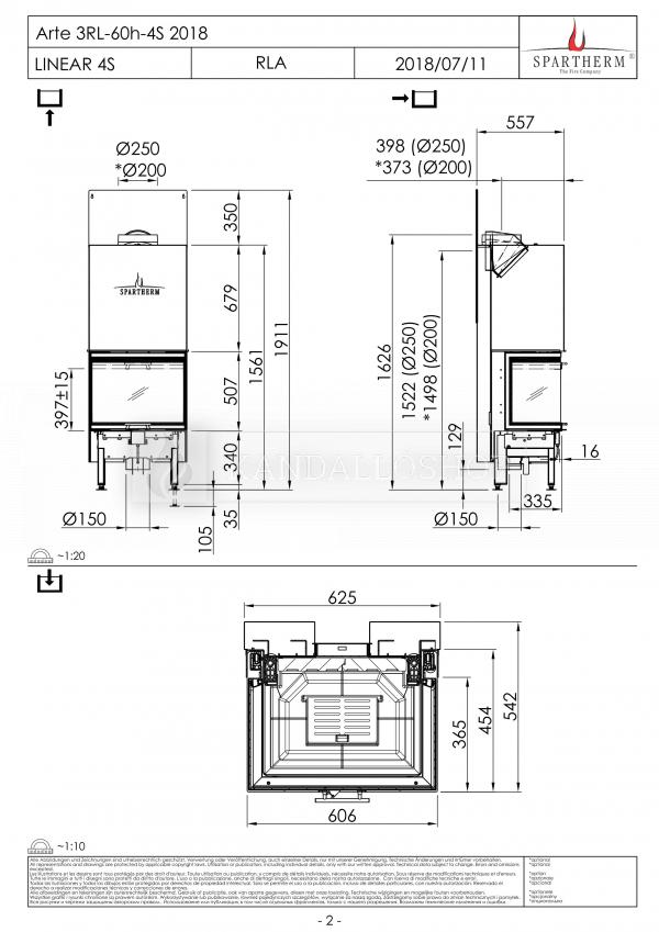 Spartherm Arte 3RL 60h három oldali kandallóbetét liftes tolóajtóval és osztott üveggel kandalloshop