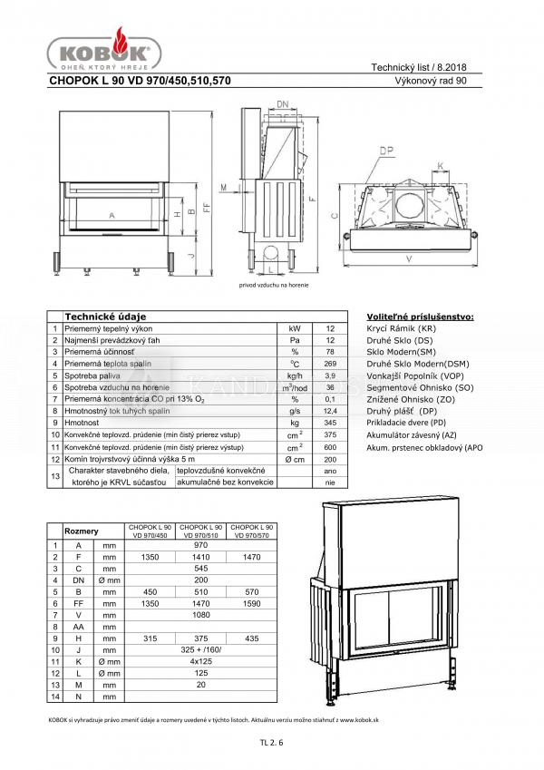 Kobok Chopok 970/450 510 570 sík üvegű kandallóbetét liftes tolóajtóval kandalloshop