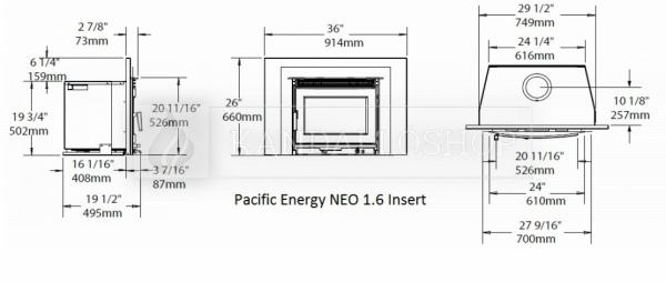 Pacific Energy Neo 1.6 Insert eredeti kanadai folytonégő kandallóbetét kandalloshop