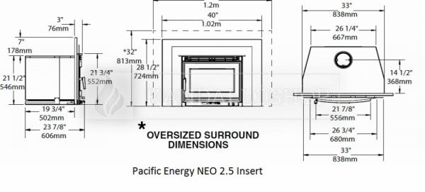 Pacific Energy Neo 2.5 Insert eredeti kanadai folytonégő kandallóbetét kandalloshop