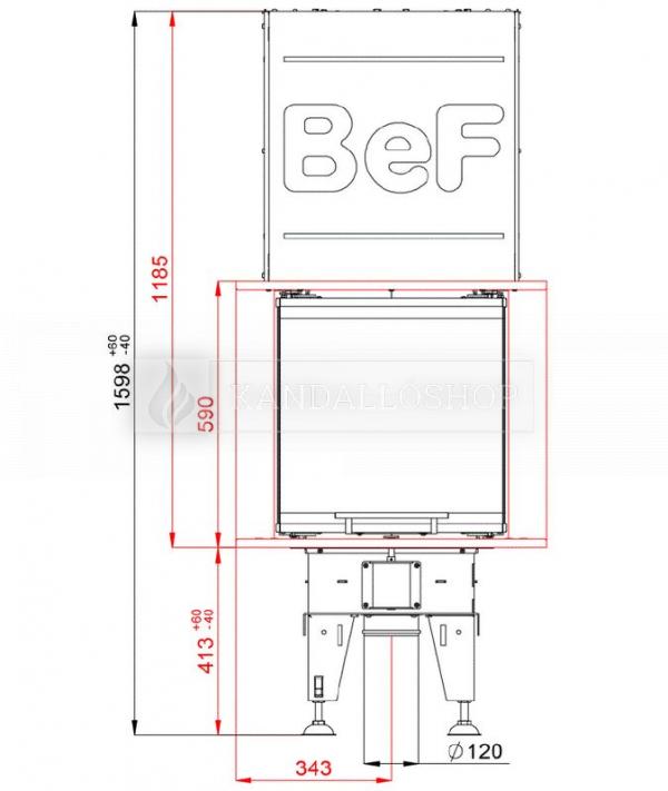 BeF Royal V 10 U háromoldalú léghűtéses kandallóbetét liftes tolóajtóval kandalloshop