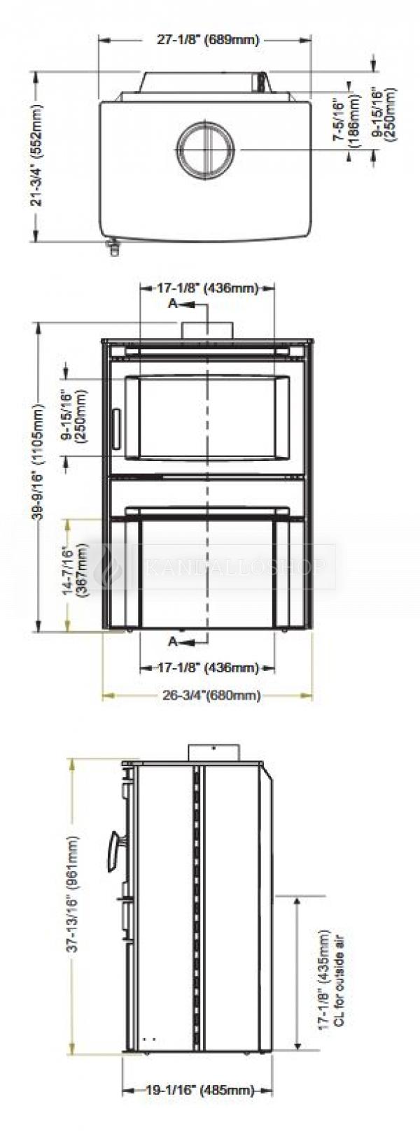 Regency CS1200 másodlagos égéssel ellátott kanadai acélkályha kandalloshop