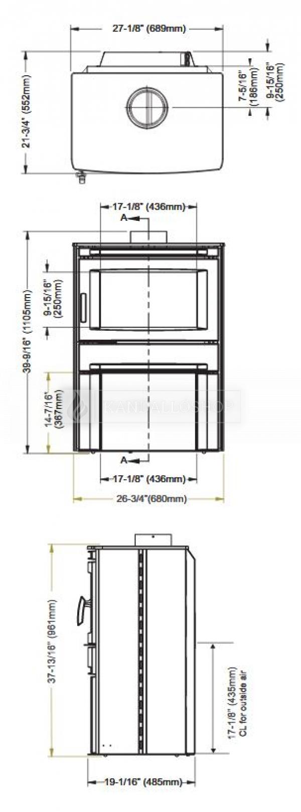 Regency CS1200 másodlagos égéssel ellátott kanadai acélkályha kandalloshop