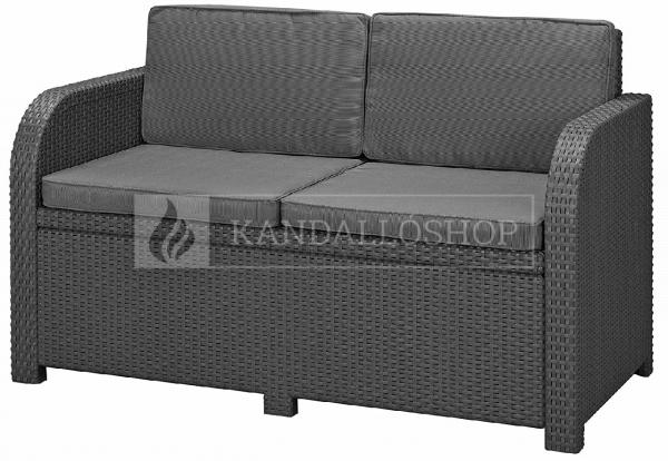Keter Modena kerti bútorszett grafit színben (2 fotel + tárolóasztal + kétüléses kanapé) kandalloshop