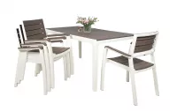 Keter Harmony kerti bútorkészlet fehér/barna (4 szék + 1 asztal)