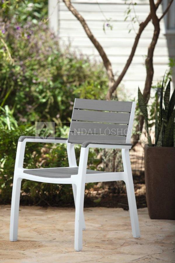 Keter Harmony kerti bútorkészlet fehér/barna (4 szék + 1 asztal) kandalloshop