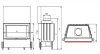 Kobok Kazeta L VD 670/450 510 570 légfűtéses sík üvegű kandallóbetét liftes tolóajtóval kandalloshop