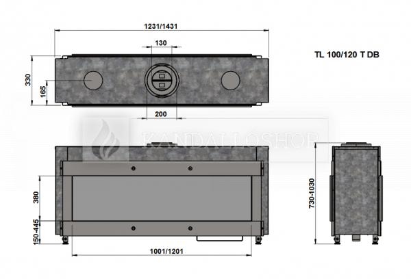 Trimline 100 Tunnel kétoldalas gáz kandallóbetét kandalloshop