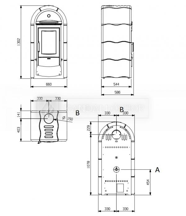 La Nordica Stefany légfűtéses kandallókályha sütővel kandalloshop