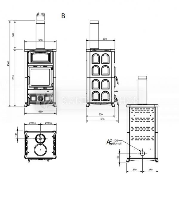 La Nordica Concita légfűtéses kandallókályha majolika burkolattal kandalloshop