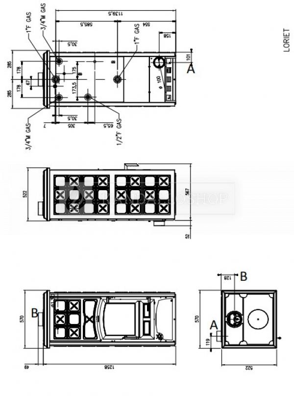 La Nordica Loriet S D.S.A vízteres kandallókályha majolika burkolattal kandalloshop