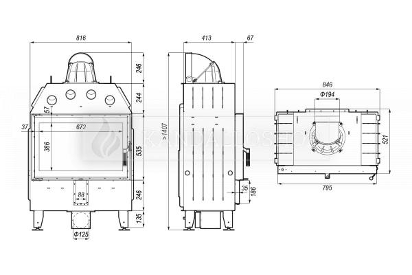 Defro Home Intra ME légfűtéses kandallóbetét sík üveggel kandalloshop