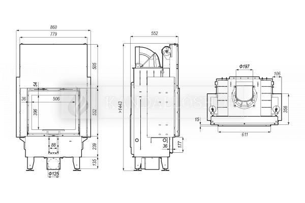 Defro Home Intra SM G légfűtéses kandallóbetét sík üveggel és liftes tolóajtóval kandalloshop