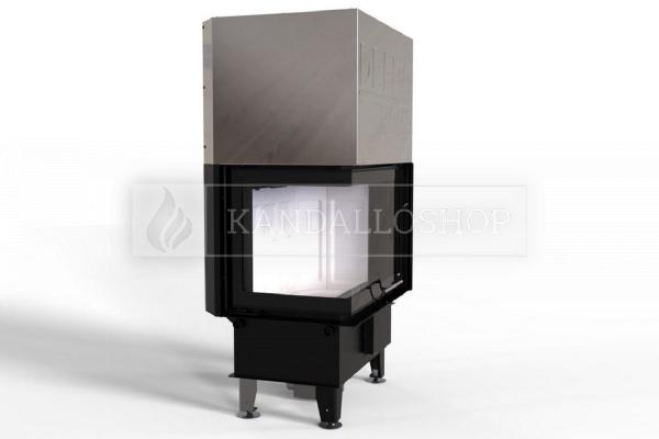 Defro Home Intra SM BL G légfűtéses sarki üvegű kandallóbetét liftes tolóajtóval kandalloshop