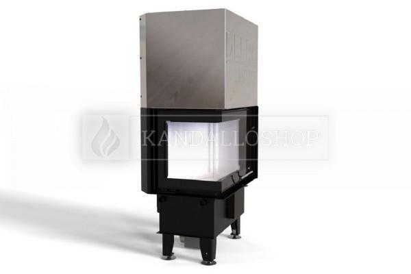 Defro Home Intra SM BL MINI G légfűtéses sarki üvegű kandallóbetét liftes tolóajtóval kandalloshop