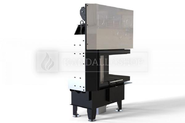 Defro Home Intra SM BP MINI G légfűtéses sarki üvegű kandallóbetét liftes tolóajtóval kandalloshop