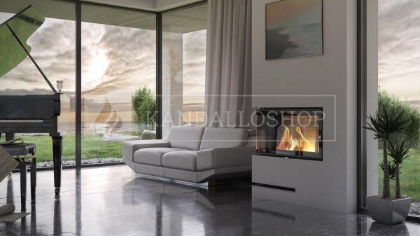 Defro Home Intra SM BL SLIM légfűtéses sarki üvegű kandallóbetét kandalloshop