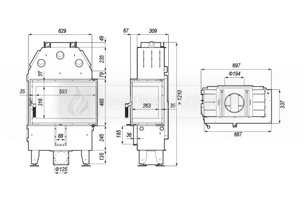 Defro Home Intra SM BP SLIM légfűtéses sarki üvegű kandallóbetét kandalloshop