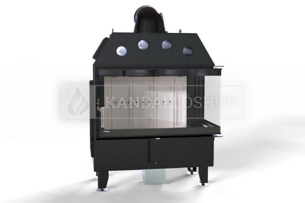 Defro Home Intra ME BP légfűtéses kandallóbetét jobbos sarki üveggel kandalloshop