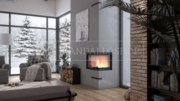 Defro Home Intra ME BP G légfűtéses kandallóbetét jobbos sarki üveggel kandalloshop