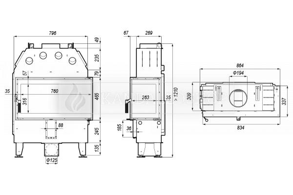 Defro Home Intra ME SLIM légfűtéses kandallóbetét sík üveggel kandalloshop