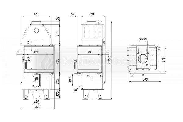 Defro Home Intra XSM BP MINI jobbos sarok légfűtéses kandallóbetét kandalloshop