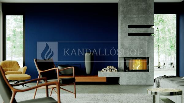 Defro Home RIVA SM BL SHORT vízteres sarki üvegű kandallóbetét 