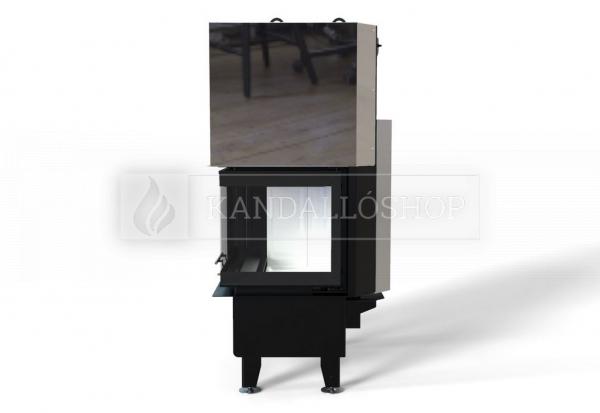 Defro Home RIVA SM BP SHORT G légfűtéses jobbos sarki üvegű kandallóbetét liftes tolóajtóval kandalloshop