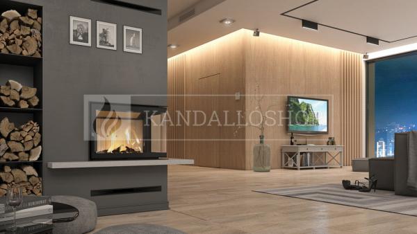 Defro Home IMPULS ME BP légfűtéses kandallóbetét jobbos sarki üveggel kandalloshop