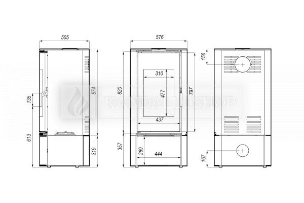 Defro Home Orbis kandallókályha lekerekített üvegezéssel kandalloshop