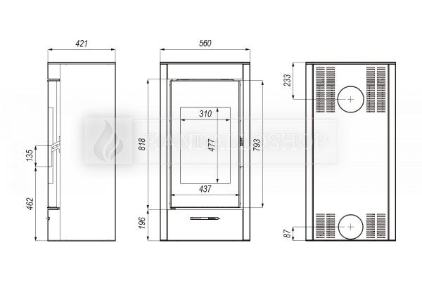 Defro Home ORTI kandallókályha lekerekített üvegezéssel kandalloshop