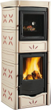 La Nordica Nicoletta kerámia borítású kályha öntöttvas tűztérrel és zománcozott sütővel kandalloshop