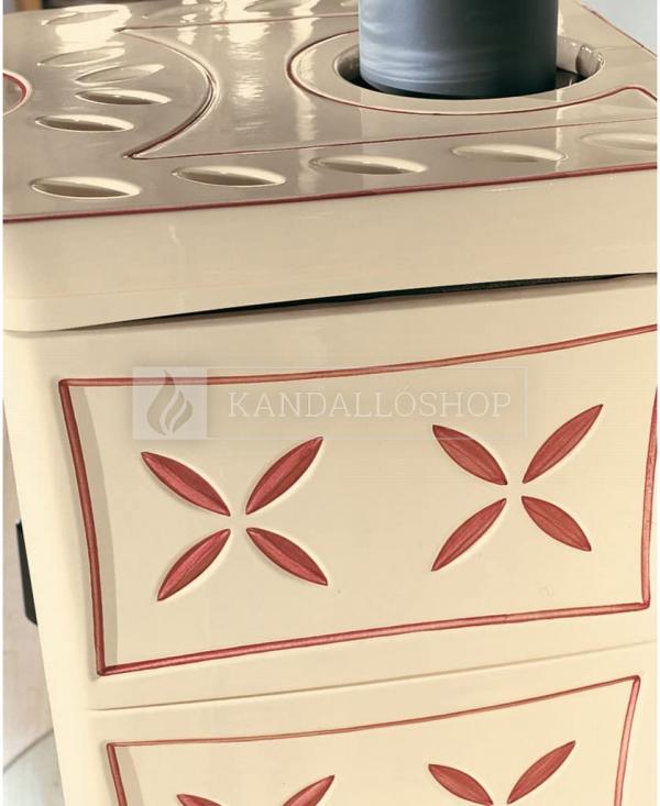 La Nordica Nicoletta kerámia borítású kályha öntöttvas tűztérrel és zománcozott sütővel kandalloshop