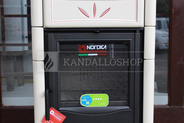 La Nordica Nicoletta kerámia borítású kályha öntöttvas tűztérrel és zománcozott sütővel kandalloshop