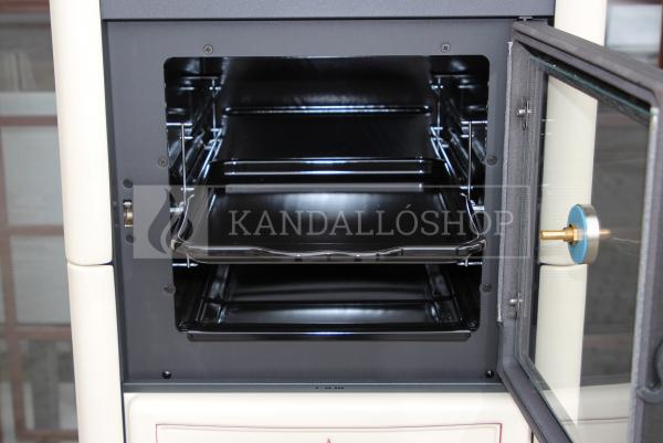 La Nordica Nicoletta kerámia borítású kályha öntöttvas tűztérrel és zománcozott sütővel kandalloshop