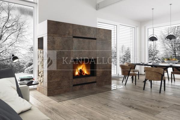 Romotop Impression 2g L 118.60.01 acél kandallóbetét samott tűztérrel és liftes tolóajtóval kandalloshop