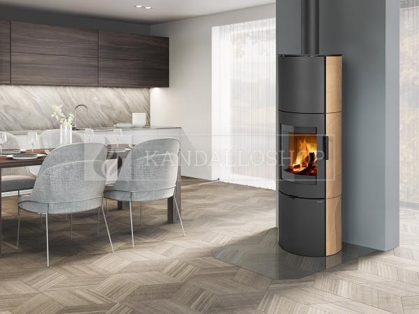 Romotop LUGO N 04 AKUM modern homokkő kandallókályha samott tűztérrel kandalloshop