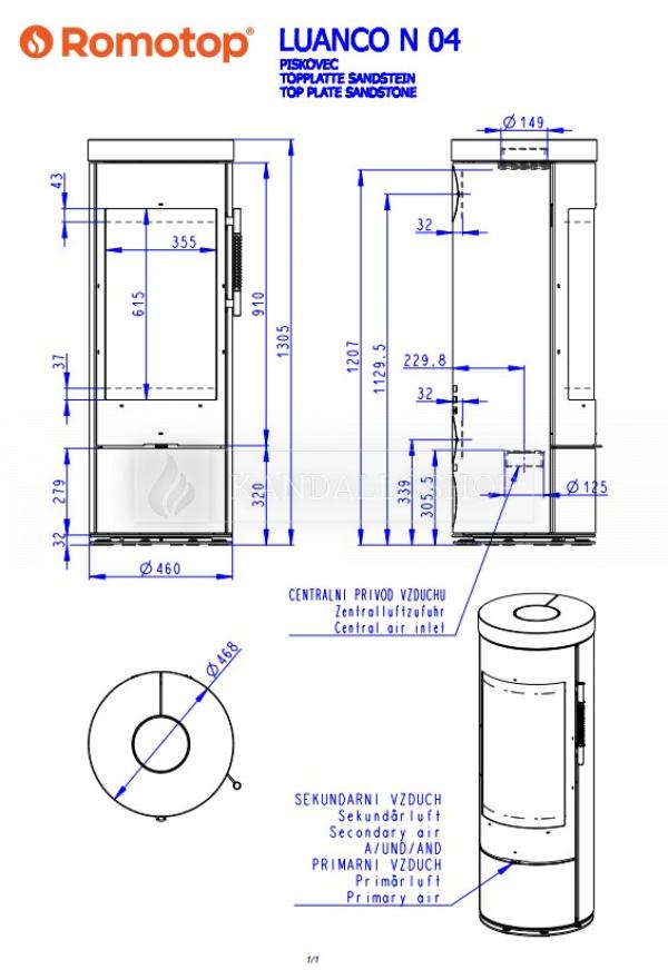 Romotop Luanco N 04 homokkő kandallókályha kandalloshop