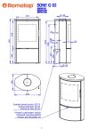 Romotop Sone G 02 zsírkő borítással és dizájnos üveggel ellátott kandallókályha kandalloshop