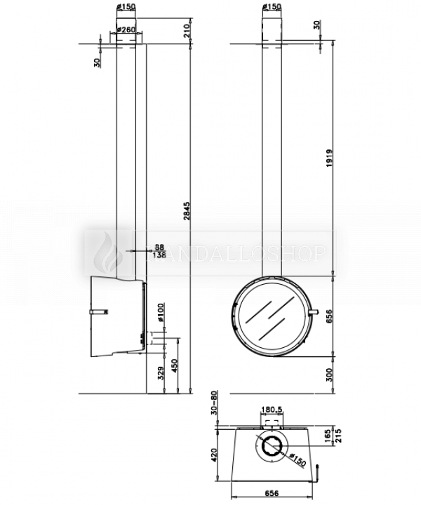 Rocal D-7 exkluzív kandallókályha acélból kandalloshop